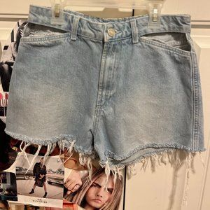 Zara cut out denim shorts